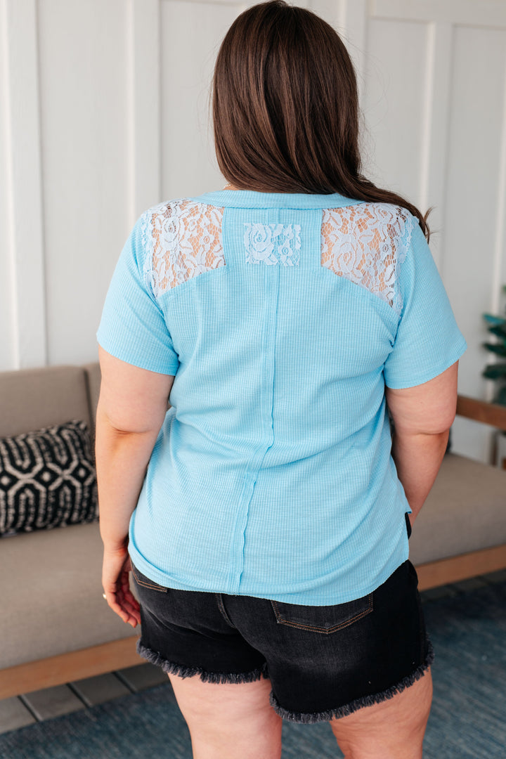 Only Happy When it Rains Lace Detail Top-100 Short Sleeve Tops-Inspired by Justeen-Women's Clothing Boutique