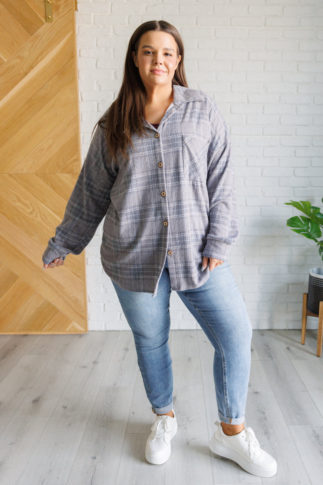 Out of the Way Plaid Button Up-110 Long Sleeve Tops-Inspired by Justeen-Women's Clothing Boutique