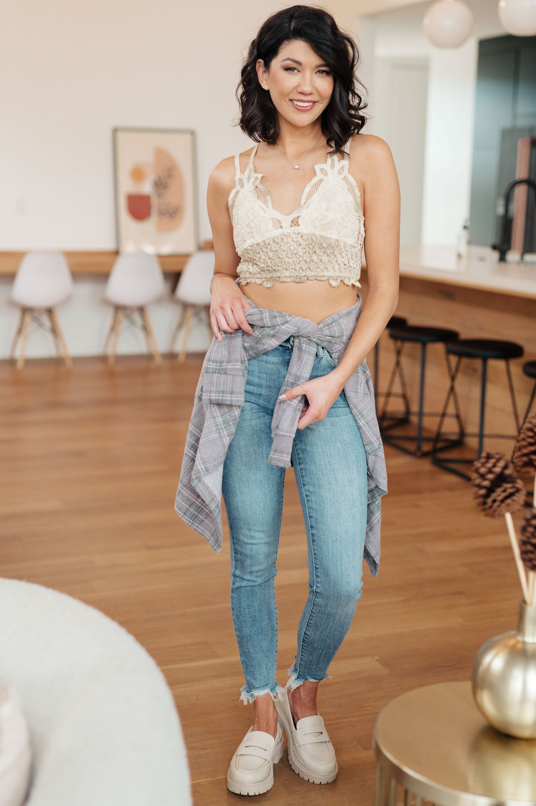 Live In Lace Bralette in Taupe-Bralettes-Inspired by Justeen-Women's Clothing Boutique in Chicago, Illinois