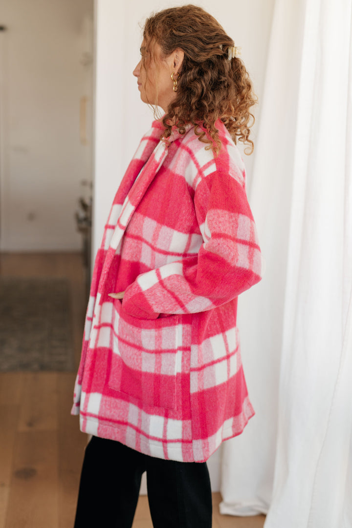 Passion in Plaid Coat in Pink-Outerwear-Inspired by Justeen-Women's Clothing Boutique