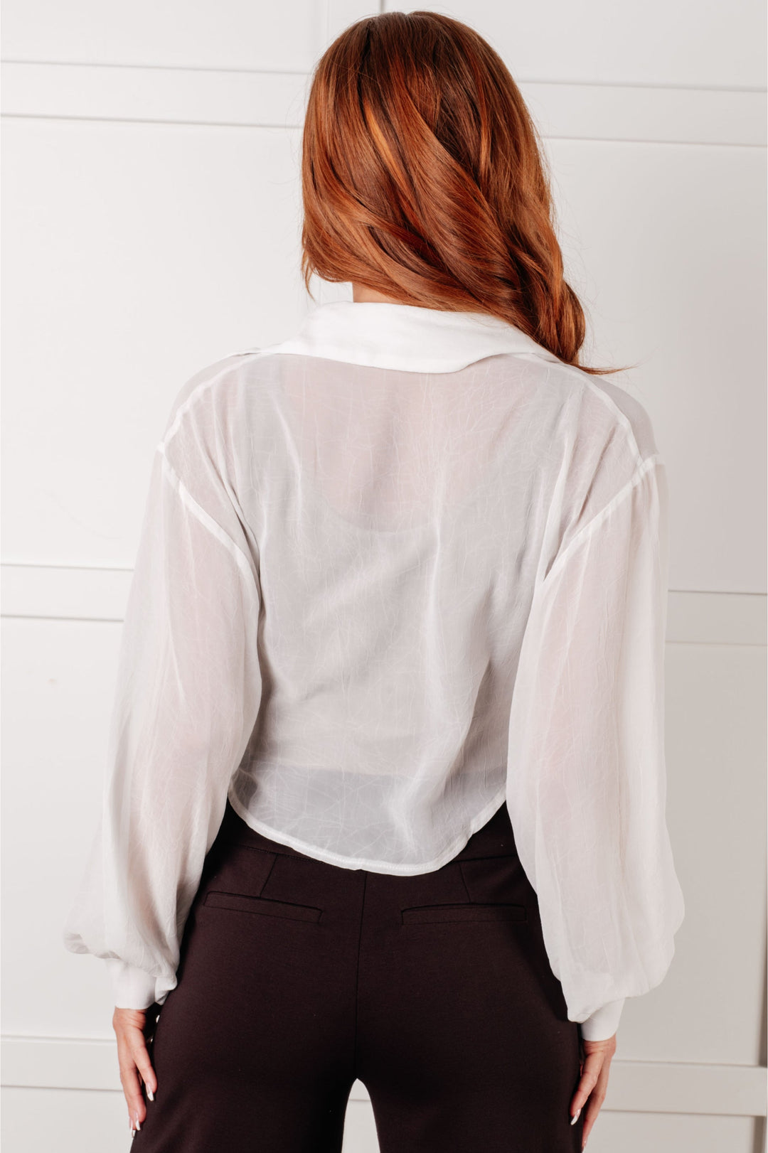 Pause and Reflect Tie Front Button Up Shirt-110 Long Sleeve Tops-Inspired by Justeen-Women's Clothing Boutique