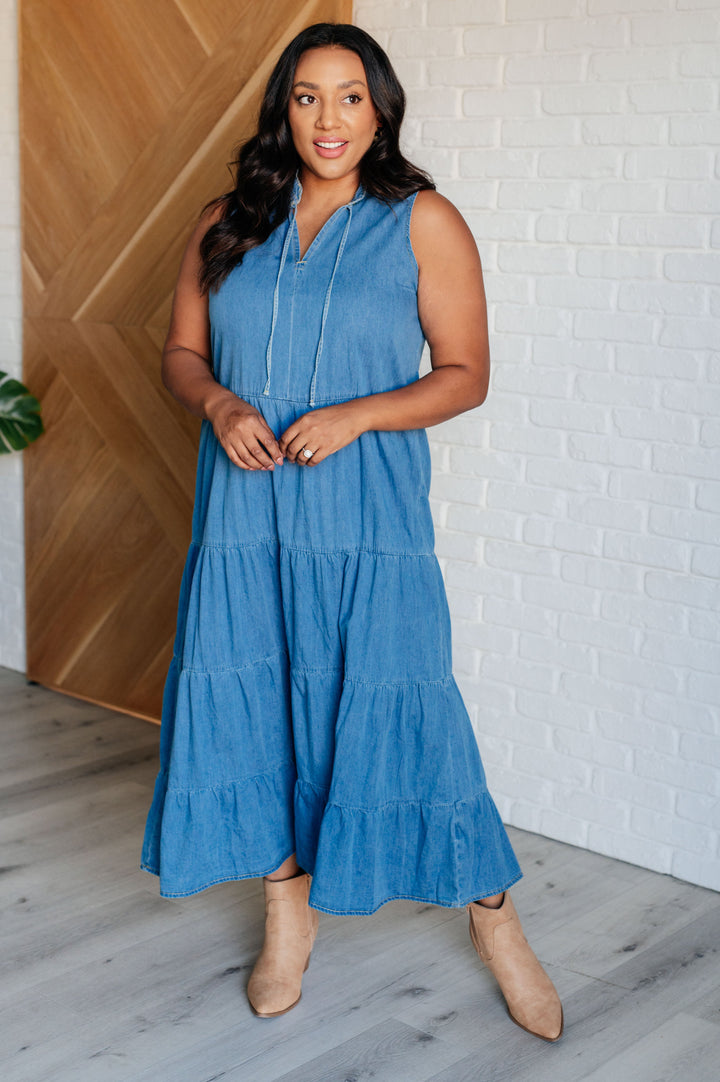 Perfect Choice Denim Maxi Dress-Dresses-Inspired by Justeen-Women's Clothing Boutique