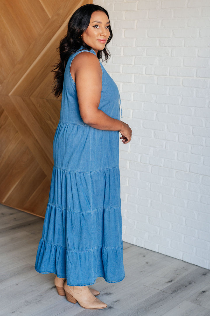 Perfect Choice Denim Maxi Dress-Dresses-Inspired by Justeen-Women's Clothing Boutique