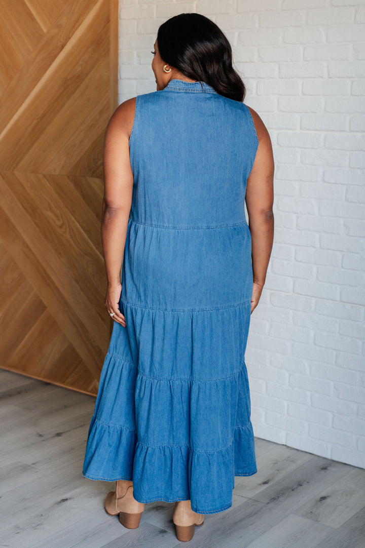 Perfect Choice Denim Maxi Dress-Dresses-Inspired by Justeen-Women's Clothing Boutique