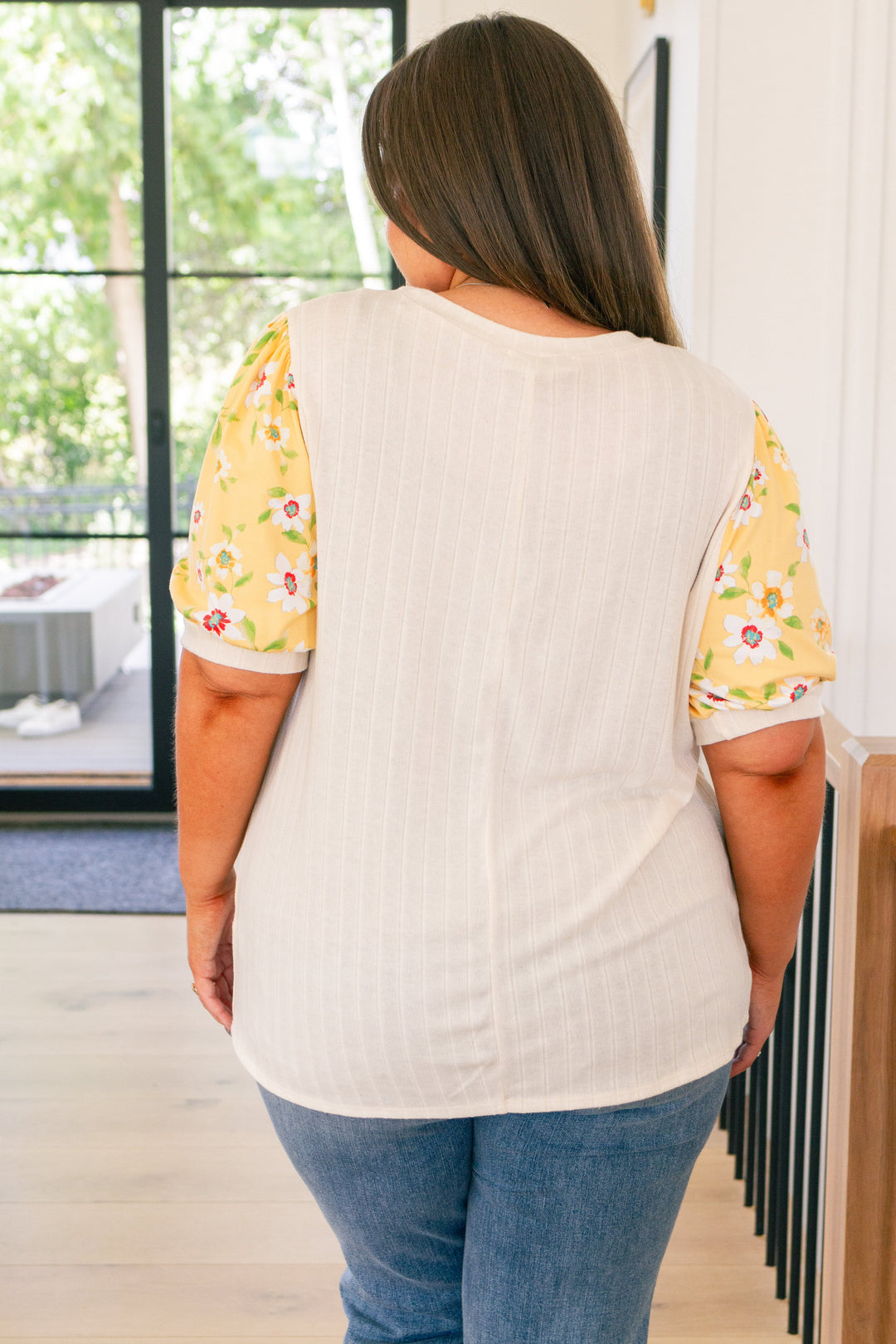 Primrose on Puff Sleeves Top-Short Sleeve Tops-Inspired by Justeen-Women's Clothing Boutique