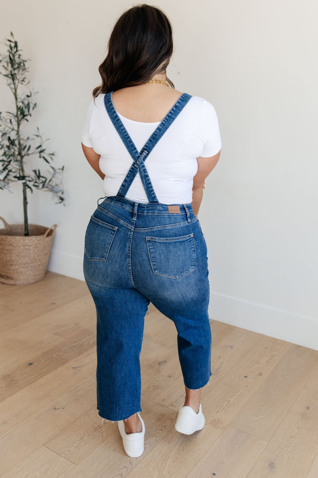 Priscilla High Rise Crop Wide Leg Denim Overalls-Denim-Inspired by Justeen-Women's Clothing Boutique