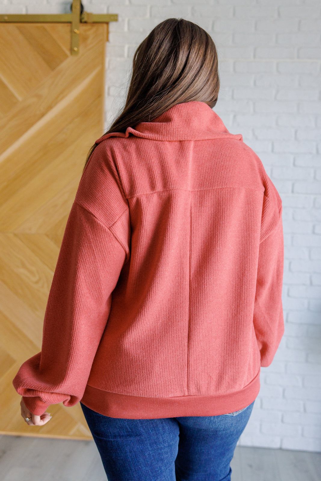 Quite the Impression Half Zip Pullover in Rust-Sweaters/Sweatshirts-Inspired by Justeen-Women's Clothing Boutique