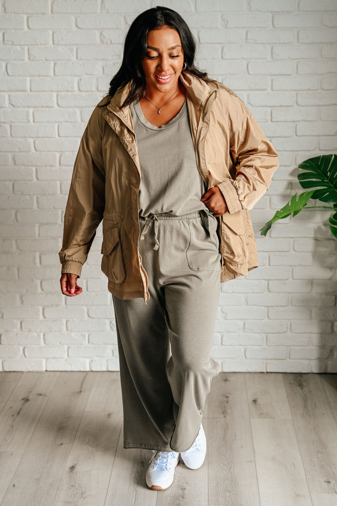 Rain, Rain Go Away Parachute Jacket in Camel-Outerwear-Inspired by Justeen-Women's Clothing Boutique