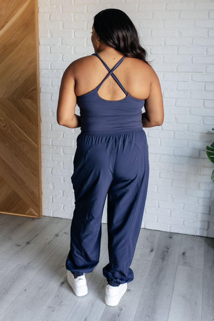 Raising Heart Rate Cut Out Jumpsuit in Navy-Jumpsuits & Rompers-Inspired by Justeen-Women's Clothing Boutique