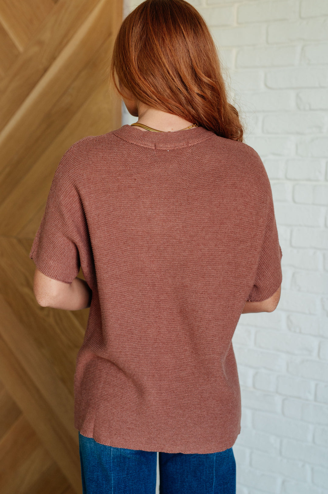 Relaxing Away Dolman Sleeve Knit Top in Coffee-100 Short Sleeve Tops-Inspired by Justeen-Women's Clothing Boutique