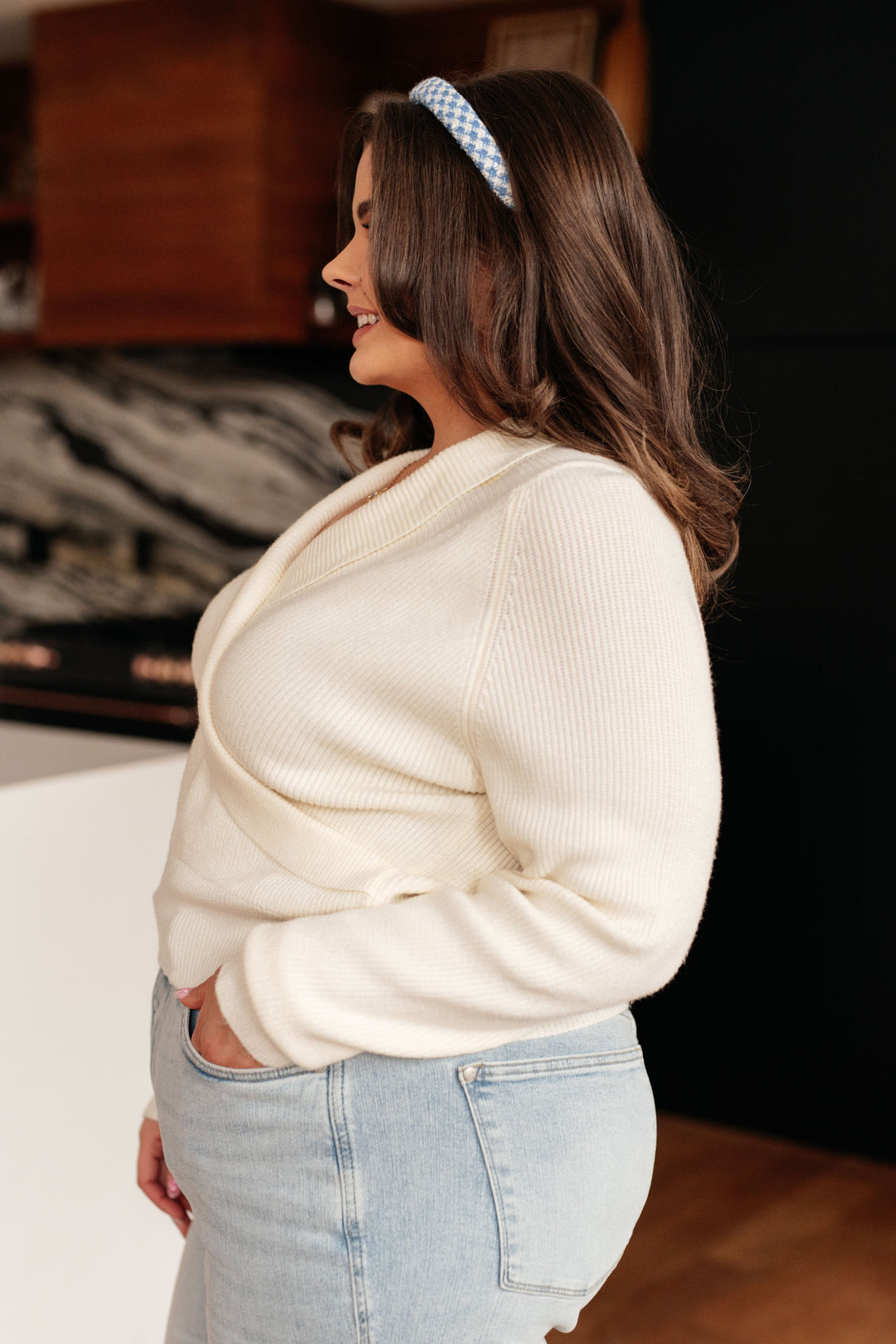 Requisite Request Surplice Crop Sweater-Sweaters/Sweatshirts-Inspired by Justeen-Women's Clothing Boutique