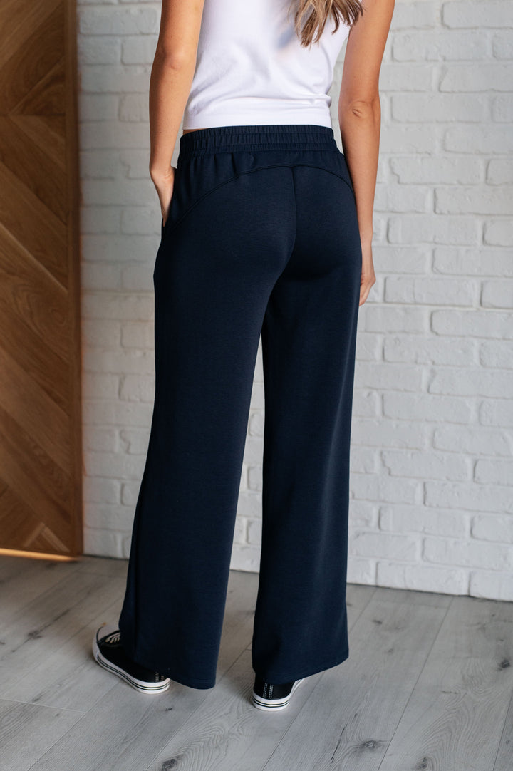 Resort Travel Wide Leg Crop Pant in Navy-Pants-Inspired by Justeen-Women's Clothing Boutique