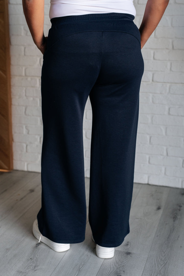 Resort Travel Wide Leg Crop Pant in Navy-Pants-Inspired by Justeen-Women's Clothing Boutique