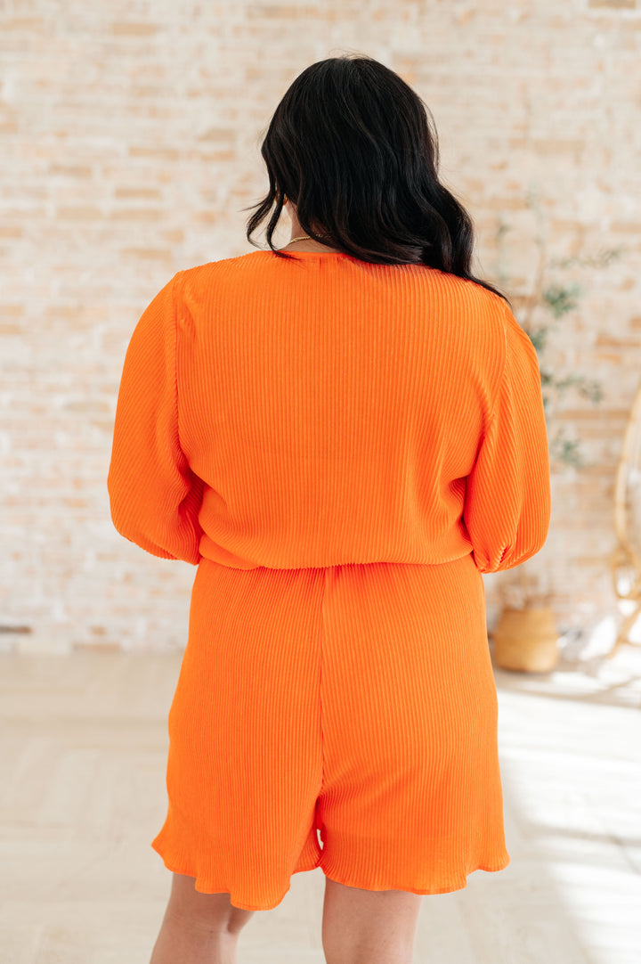 Roll With me Romper in Tangerine-Jumpsuits & Rompers-Inspired by Justeen-Women's Clothing Boutique