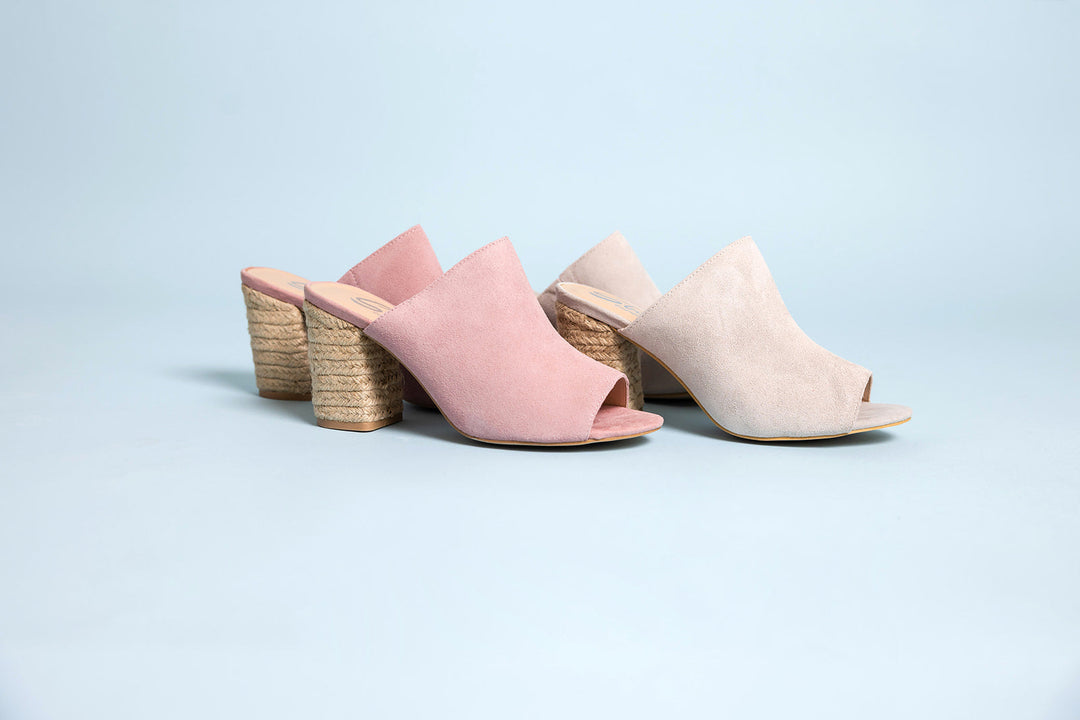 Helena Heeled Sandal in Ice Suede-Shoes-Inspired by Justeen-Women's Clothing Boutique