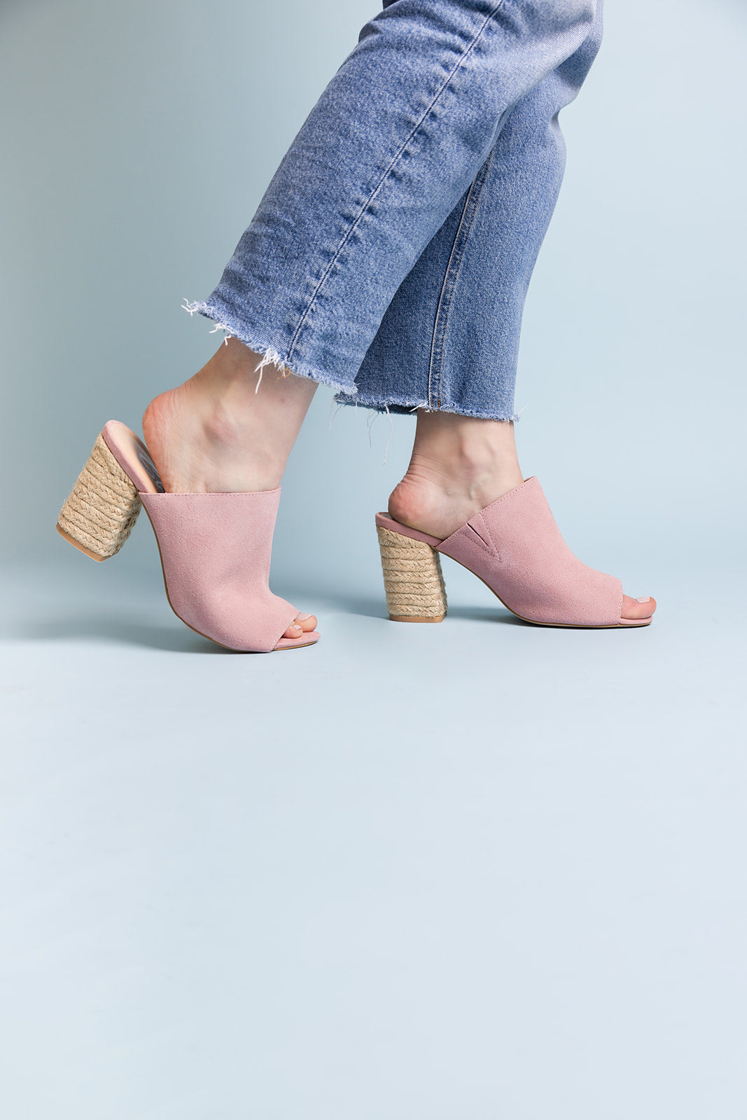 Helena Heeled Sandal in Ice Suede-Shoes-Inspired by Justeen-Women's Clothing Boutique