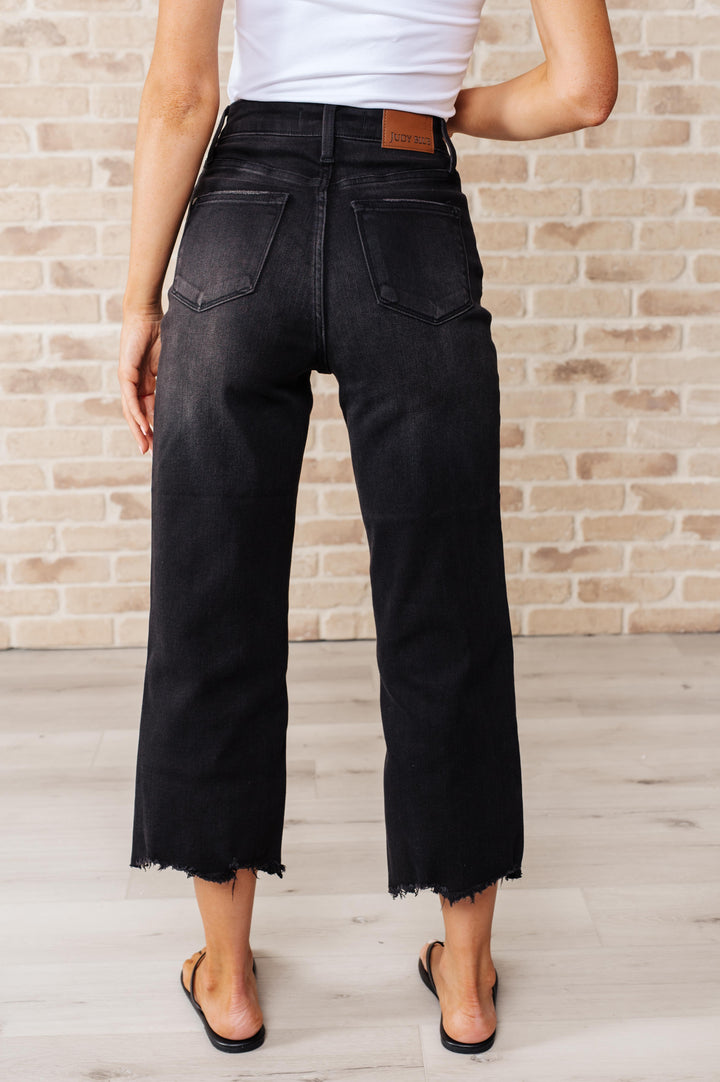 Ryan High Rise Button Fly Wide Leg Crop Jeans-Denim-Inspired by Justeen-Women's Clothing Boutique