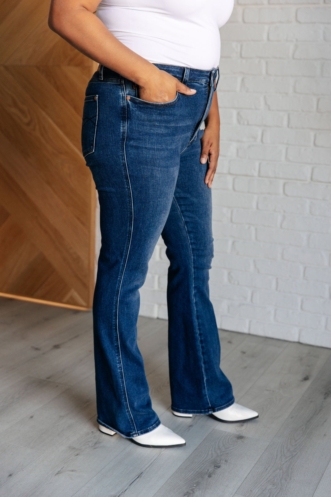 Santana High Rise Control Top Bootcut Jeans-Denim-Inspired by Justeen-Women's Clothing Boutique