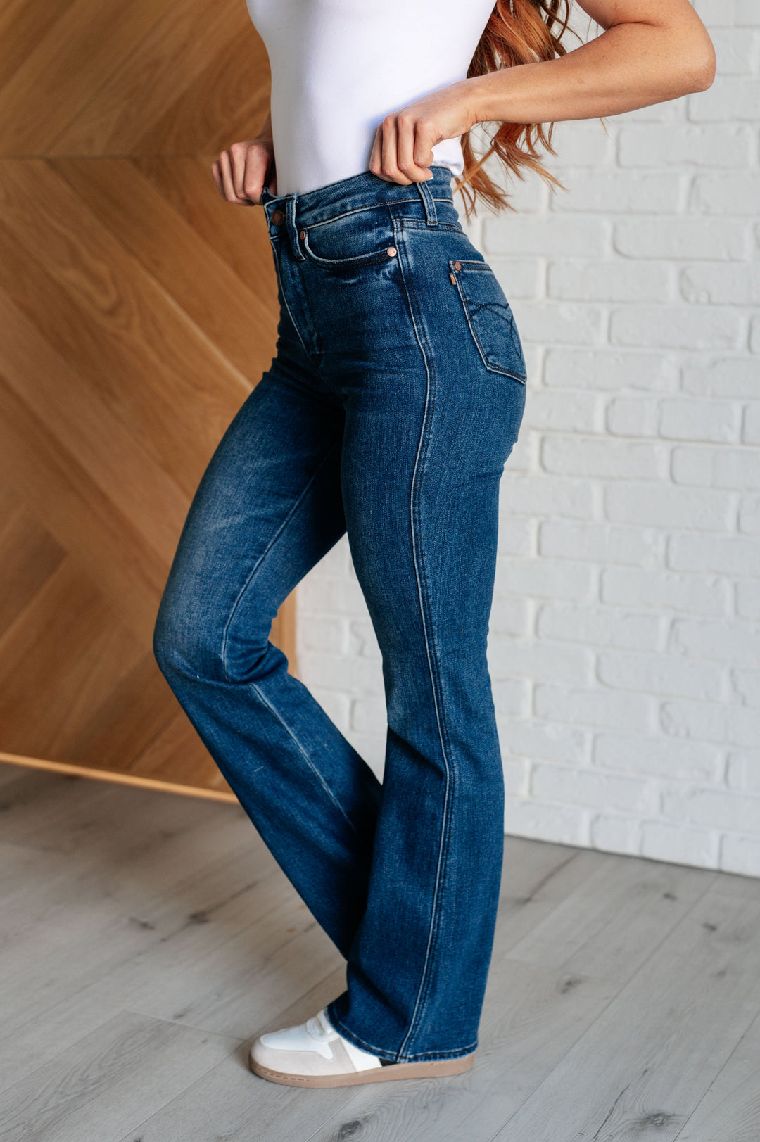 Santana High Rise Control Top Bootcut Jeans-Denim-Inspired by Justeen-Women's Clothing Boutique