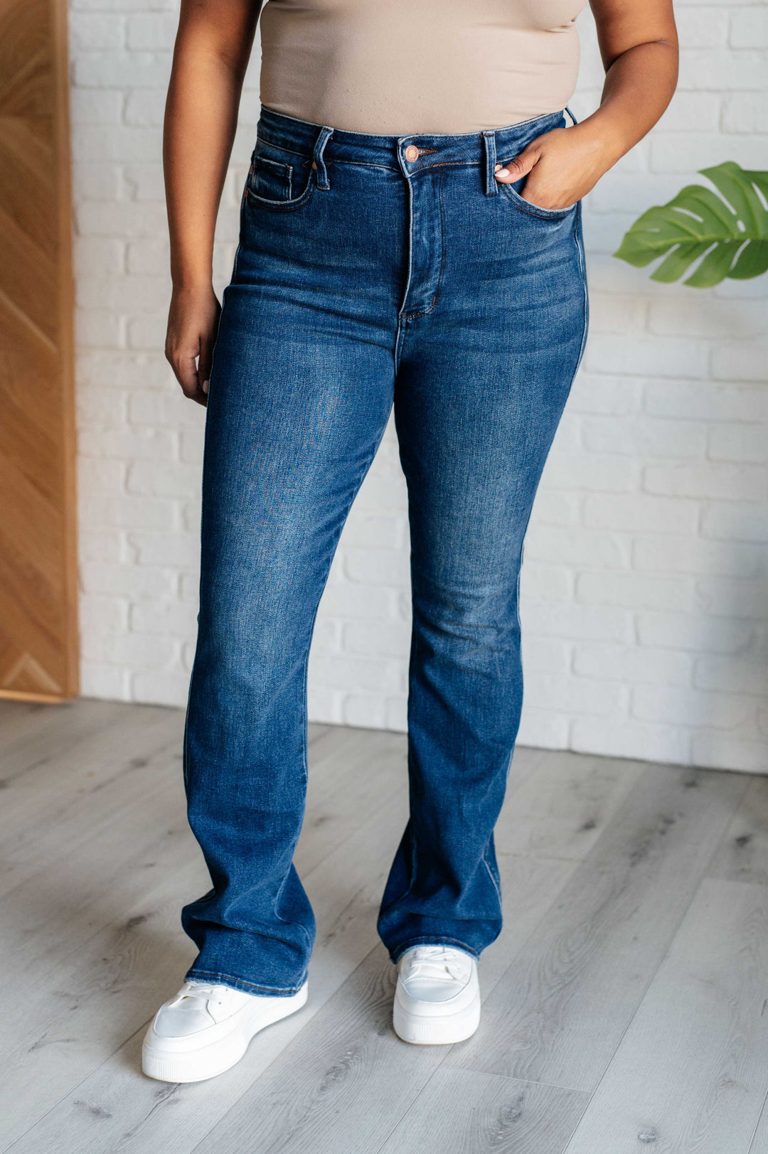 Santana High Rise Control Top Bootcut Jeans-Denim-Inspired by Justeen-Women's Clothing Boutique