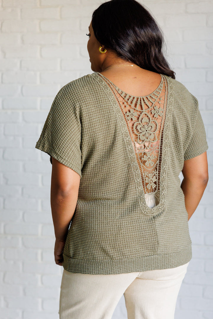 Secret Detail Lace Back Top-100 Short Sleeve Tops-Inspired by Justeen-Women's Clothing Boutique