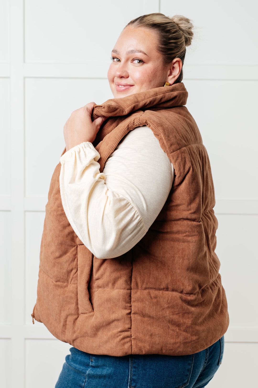 Set Me Up Corduroy Puffer Vest-Outerwear-Inspired by Justeen-Women's Clothing Boutique