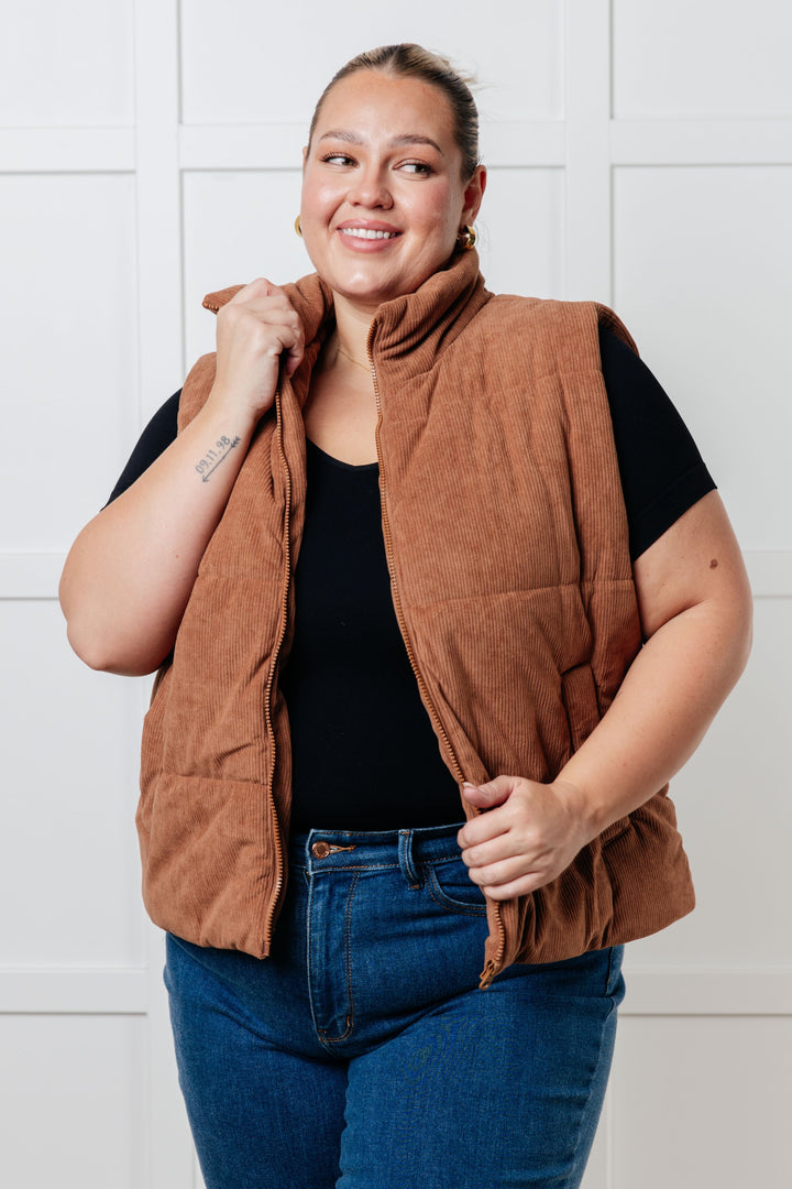 Set Me Up Corduroy Puffer Vest-Outerwear-Inspired by Justeen-Women's Clothing Boutique