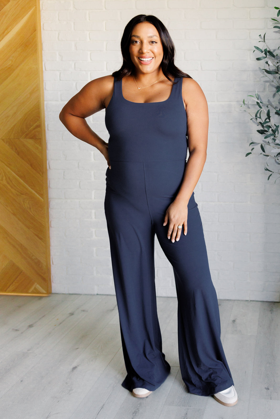 Shavasana Everyday Wide Leg Jumpsuit in Navy-Jumpsuits & Rompers-Inspired by Justeen-Women's Clothing Boutique