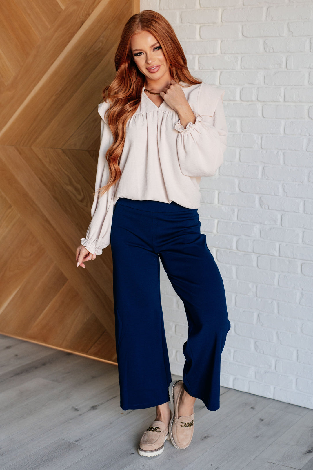 Magic Wide Leg Crop Pants in Navy-Pants-Inspired by Justeen-Women's Clothing Boutique