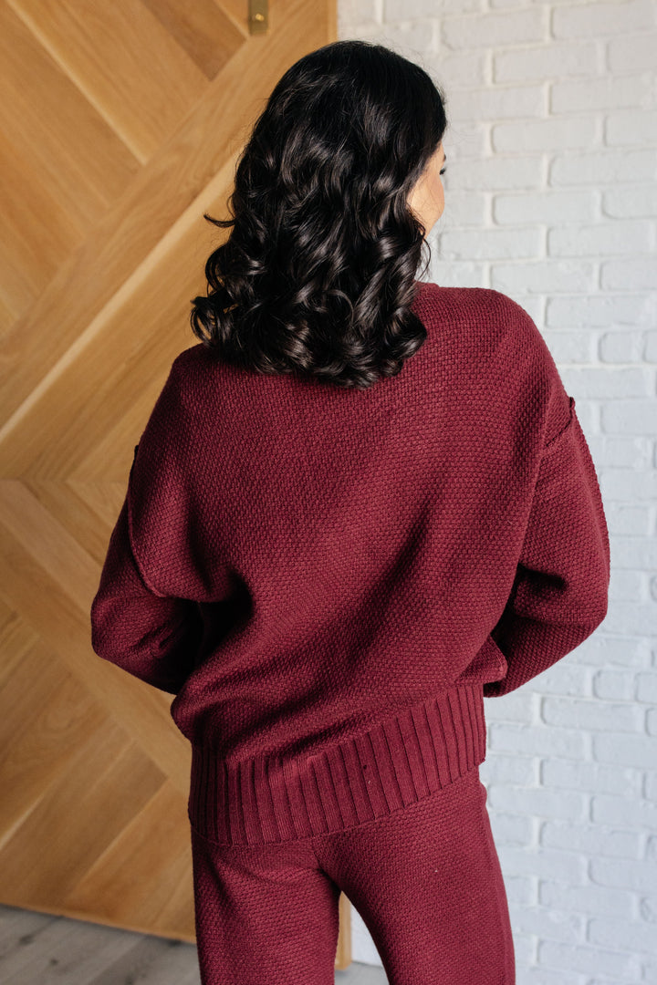 Simple Solution Knit Set in Wine-110 Long Sleeve Tops-Inspired by Justeen-Women's Clothing Boutique