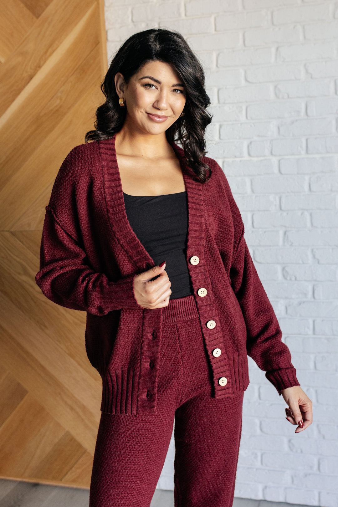 Simple Solution Knit Set in Wine-110 Long Sleeve Tops-Inspired by Justeen-Women's Clothing Boutique