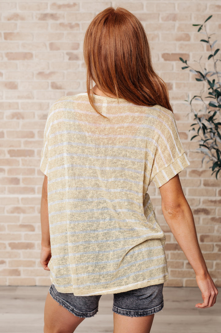 Simply Sweet Striped Top-Short Sleeve Tops-Inspired by Justeen-Women's Clothing Boutique