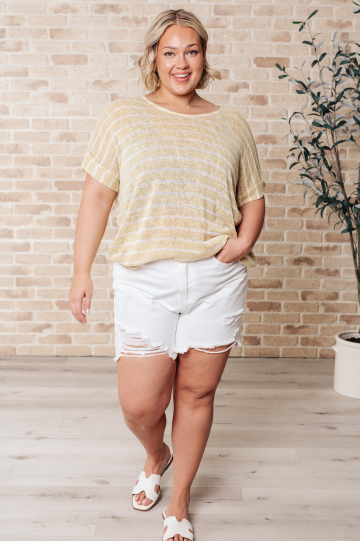 Simply Sweet Striped Top-Short Sleeve Tops-Inspired by Justeen-Women's Clothing Boutique