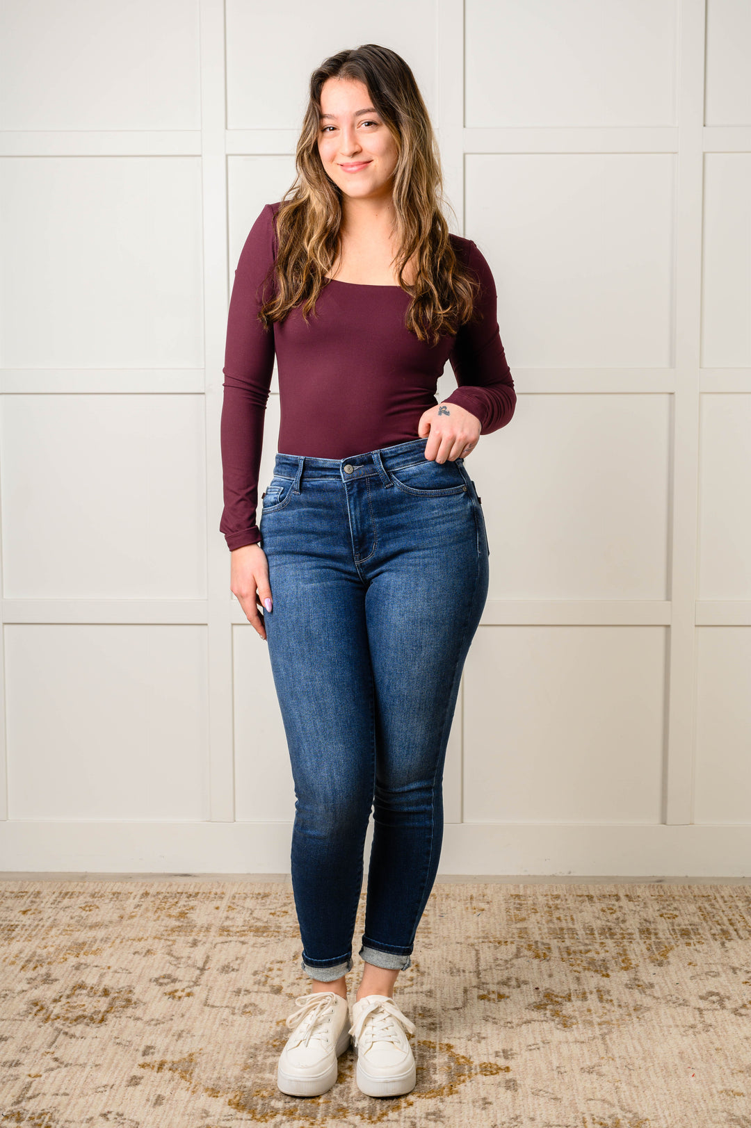 Skylar Mid Rise Thermal Vintage Skinny Jean-Denim-Inspired by Justeen-Women's Clothing Boutique