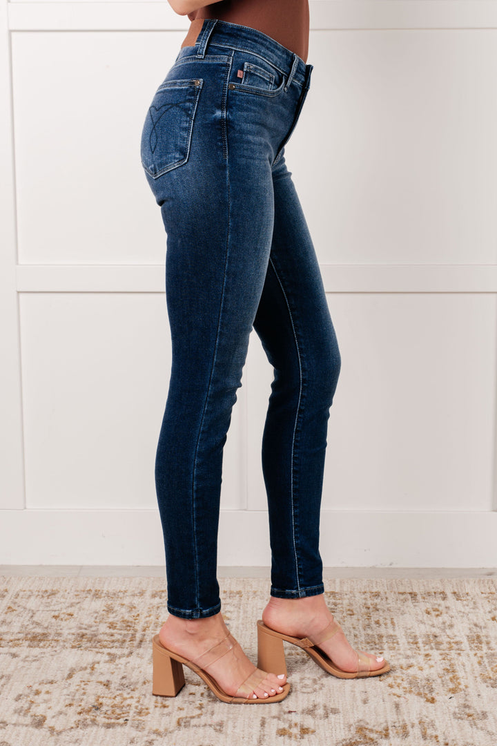 Skylar Mid Rise Thermal Vintage Skinny Jean-Denim-Inspired by Justeen-Women's Clothing Boutique