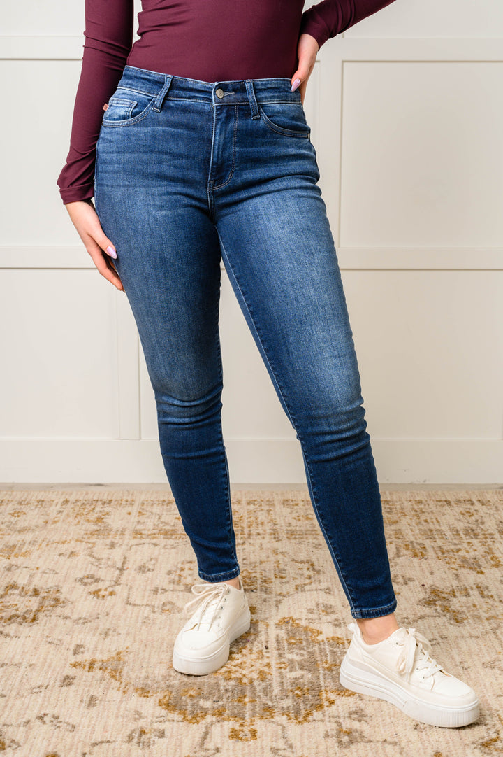 Skylar Mid Rise Thermal Vintage Skinny Jean-Denim-Inspired by Justeen-Women's Clothing Boutique