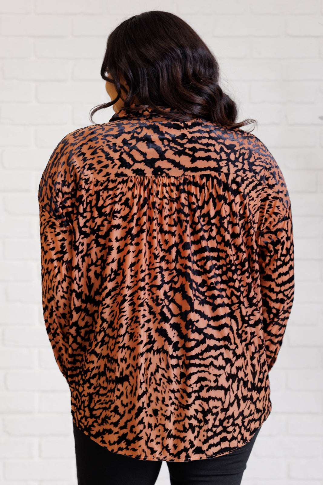 So Fierce Animal Print Blouse-110 Long Sleeve Tops-Inspired by Justeen-Women's Clothing Boutique