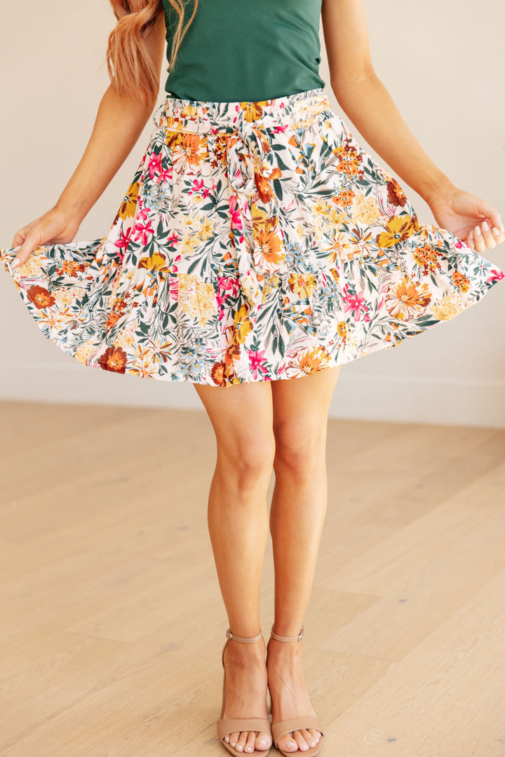 Spring Fields Floral Skirt-Skirts-Inspired by Justeen-Women's Clothing Boutique in Chicago, Illinois