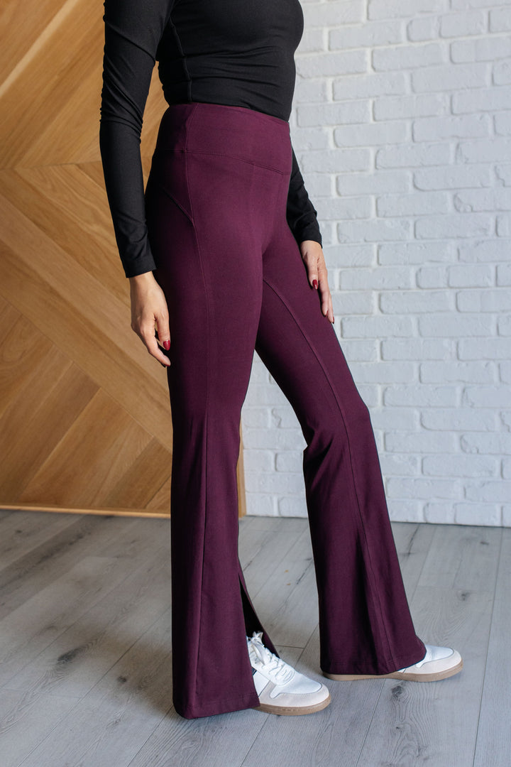 Stamina Stride Flare Leggings in Cassis-Leggings-Inspired by Justeen-Women's Clothing Boutique