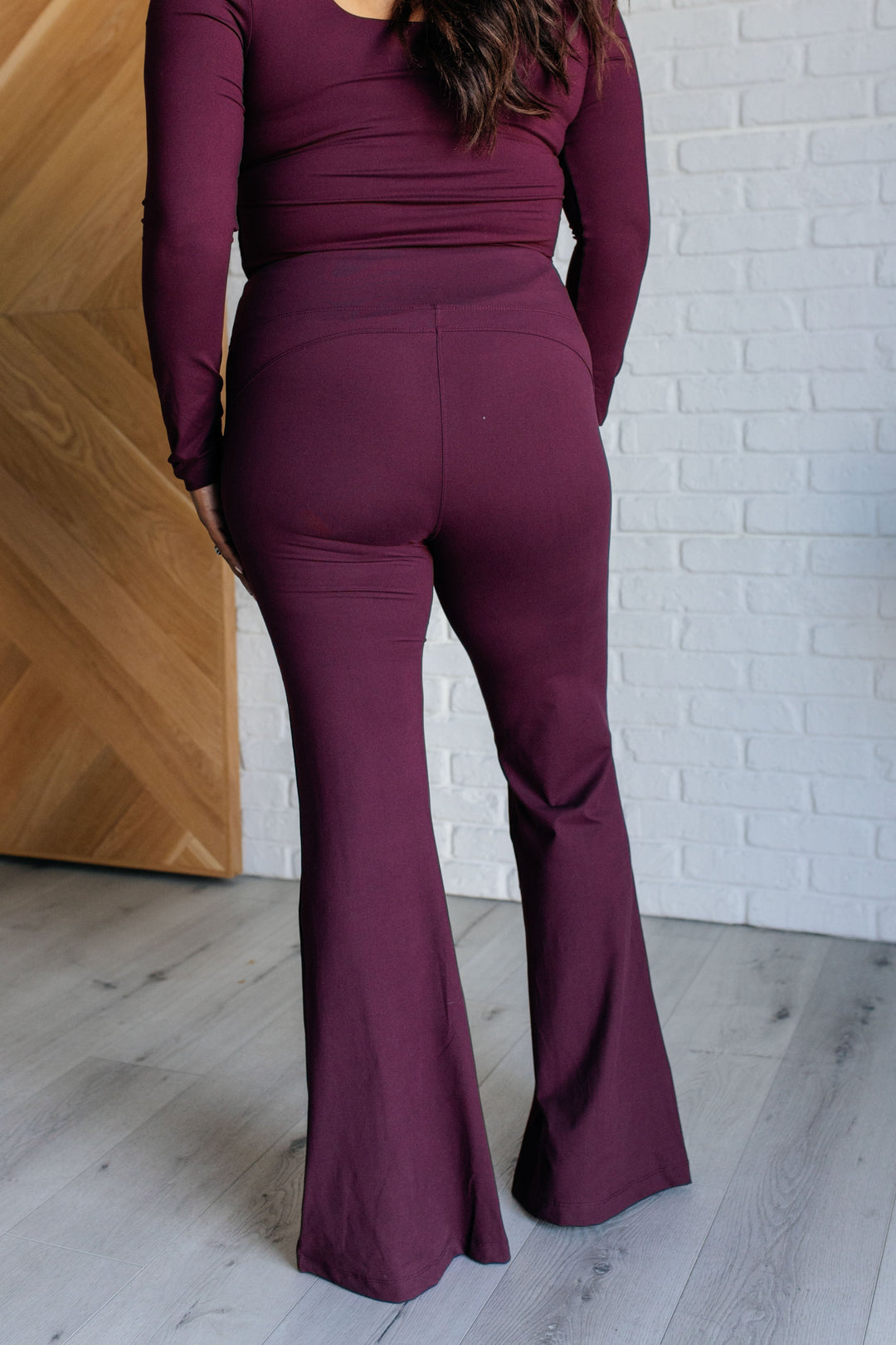 Stamina Stride Flare Leggings in Cassis-Leggings-Inspired by Justeen-Women's Clothing Boutique