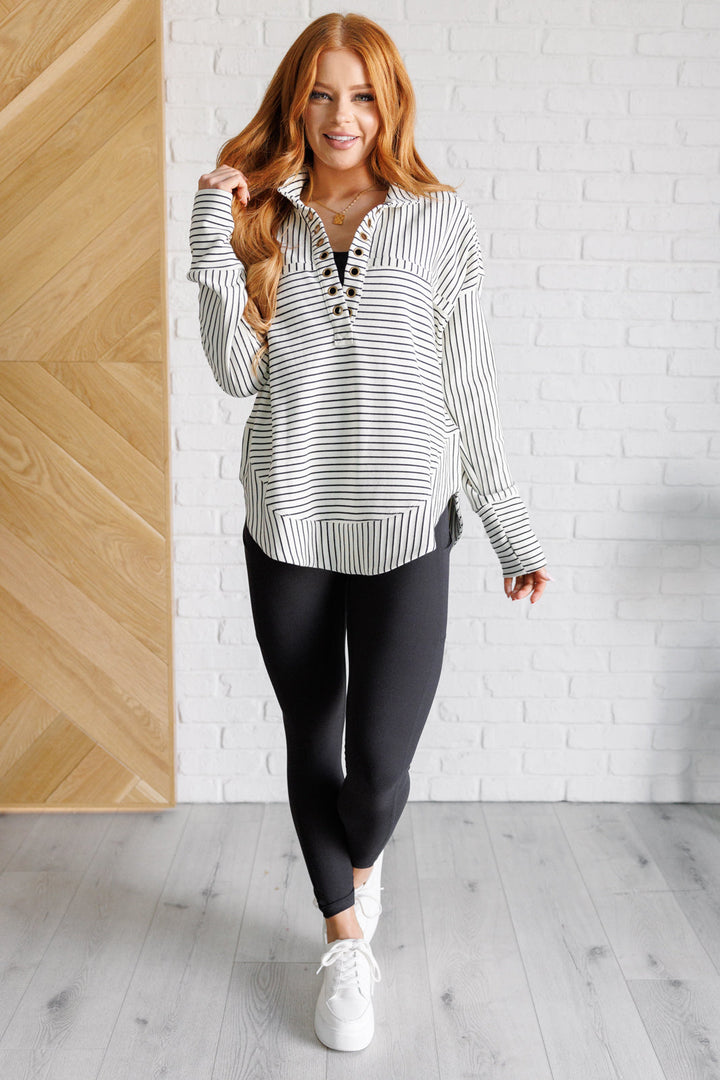 Striped Serendipity Pullover-Sweaters/Sweatshirts-Inspired by Justeen-Women's Clothing Boutique