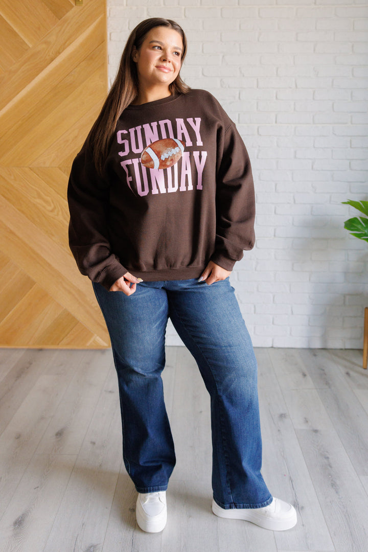 Sunday Funday Graphic Sweatshirt-Sweaters/Sweatshirts-Inspired by Justeen-Women's Clothing Boutique