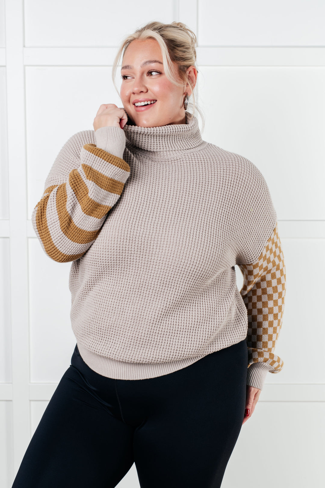 Super Seasonal Patchwork Waffle Knit Sweater-Sweaters/Sweatshirts-Inspired by Justeen-Women's Clothing Boutique