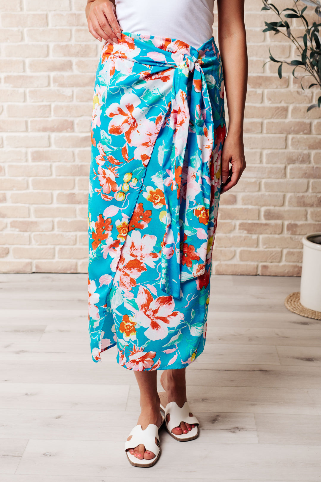 Take Me Outside Wrap Around Skirt in Blue-Skirts-Inspired by Justeen-Women's Clothing Boutique