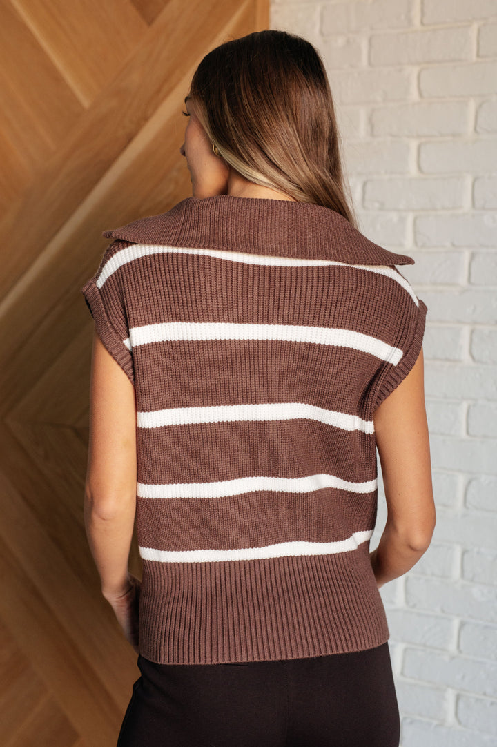 Tea Service 1/4 Zip Sleeveless Sweater-Sweaters/Sweatshirts-Inspired by Justeen-Women's Clothing Boutique