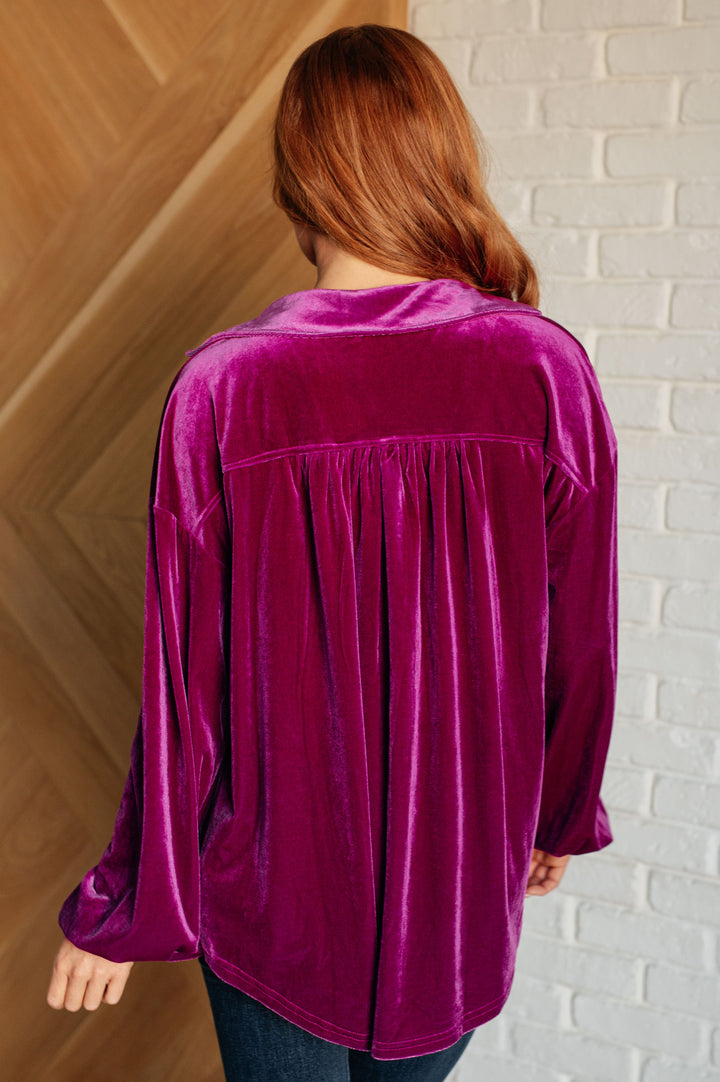 The Best Policy Velvet Balloon Sleeve Top-110 Long Sleeve Tops-Inspired by Justeen-Women's Clothing Boutique