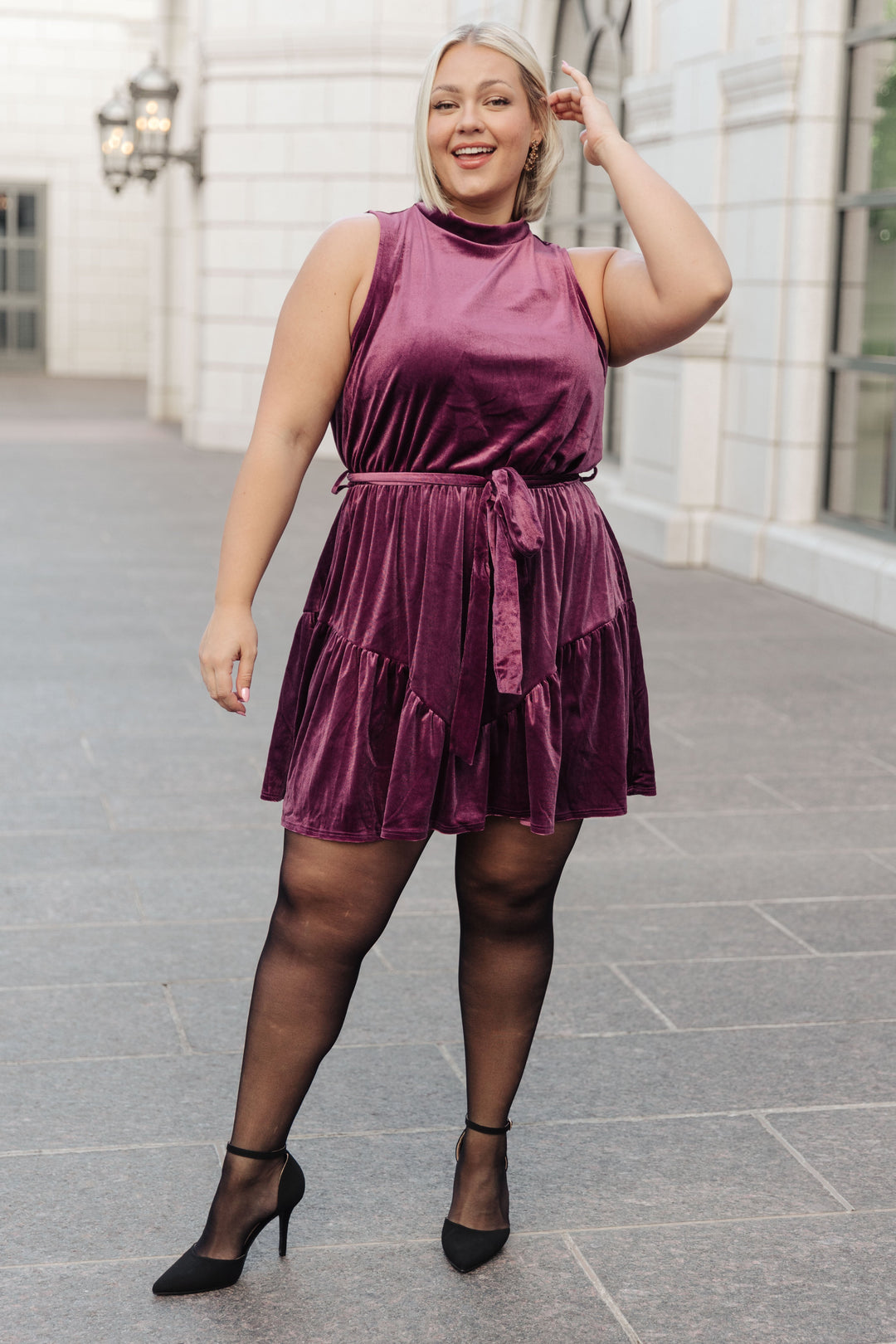 Tied In A Bow Velvet Dress-Dresses-Inspired by Justeen-Women's Clothing Boutique