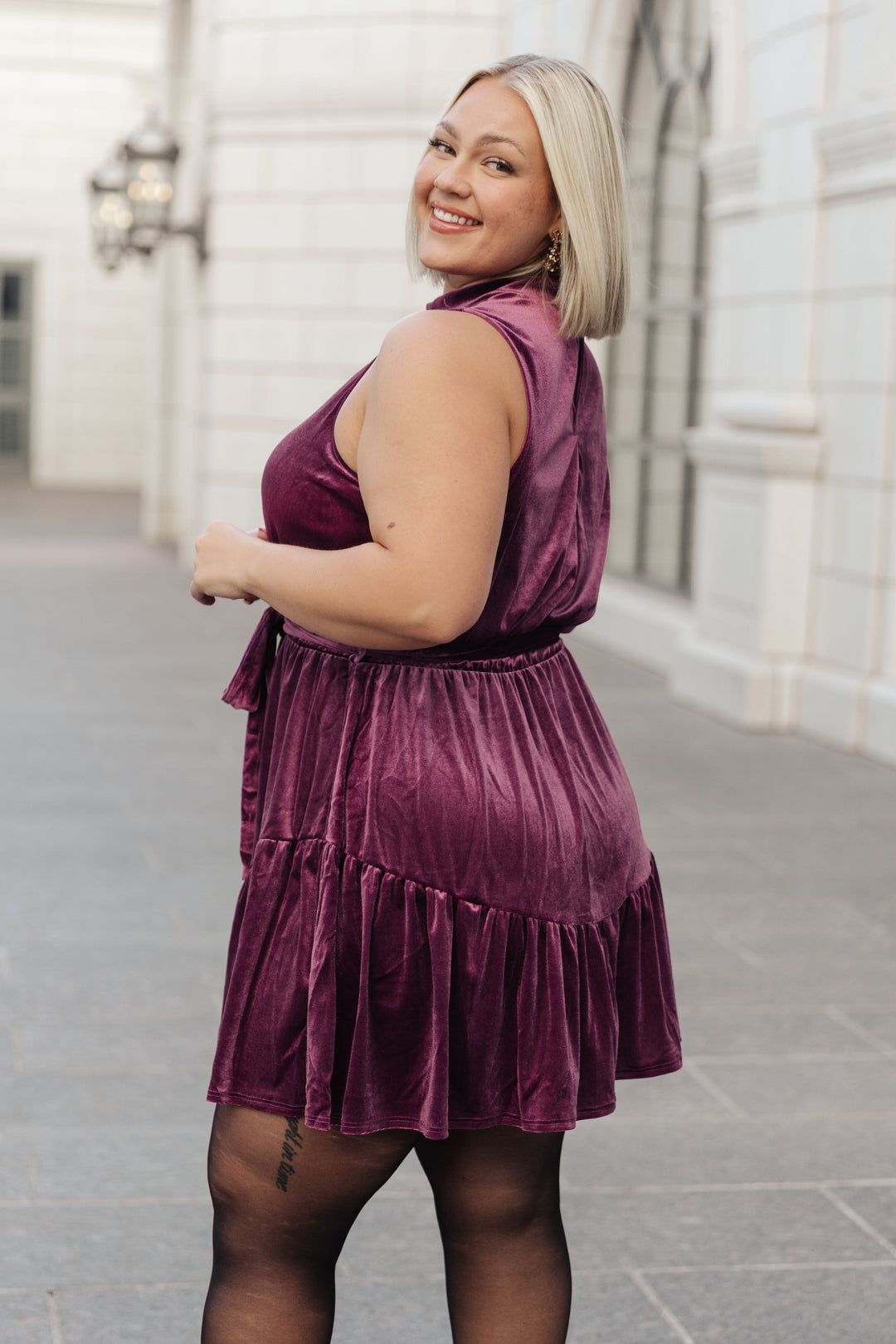 Tied In A Bow Velvet Dress-Dresses-Inspired by Justeen-Women's Clothing Boutique