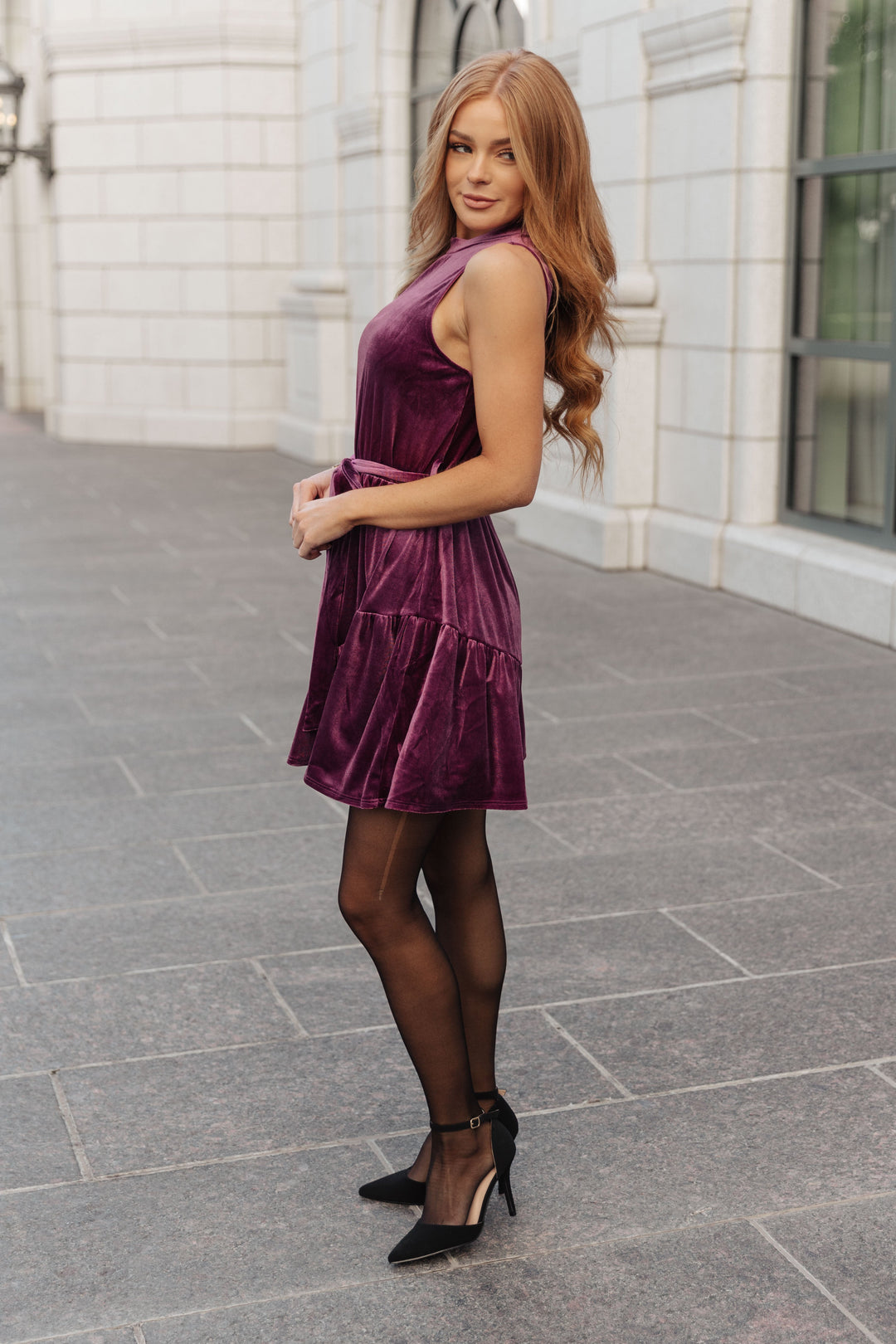 Tied In A Bow Velvet Dress-Dresses-Inspired by Justeen-Women's Clothing Boutique