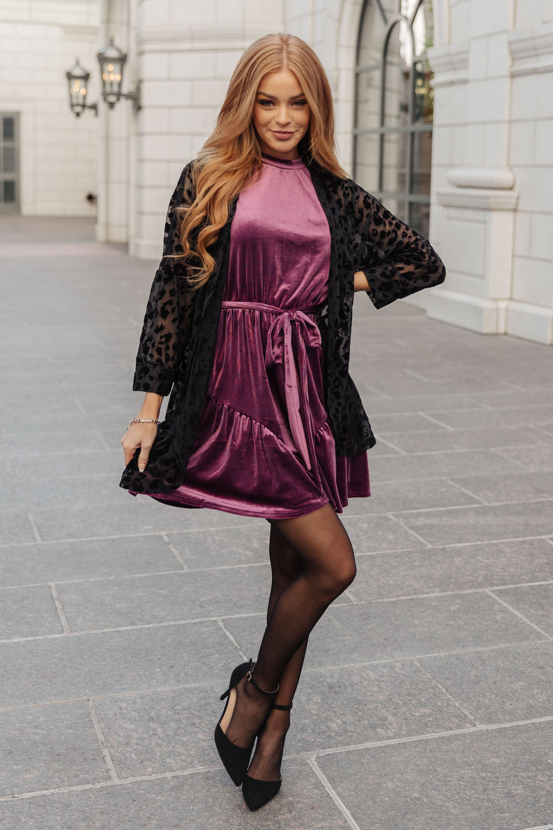 Tied In A Bow Velvet Dress-Dresses-Inspired by Justeen-Women's Clothing Boutique